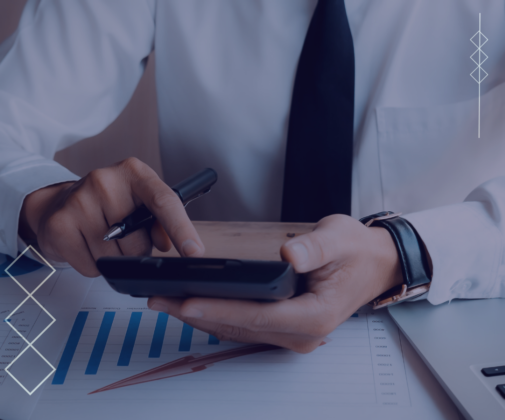 Calculating costs with a phone and calculator