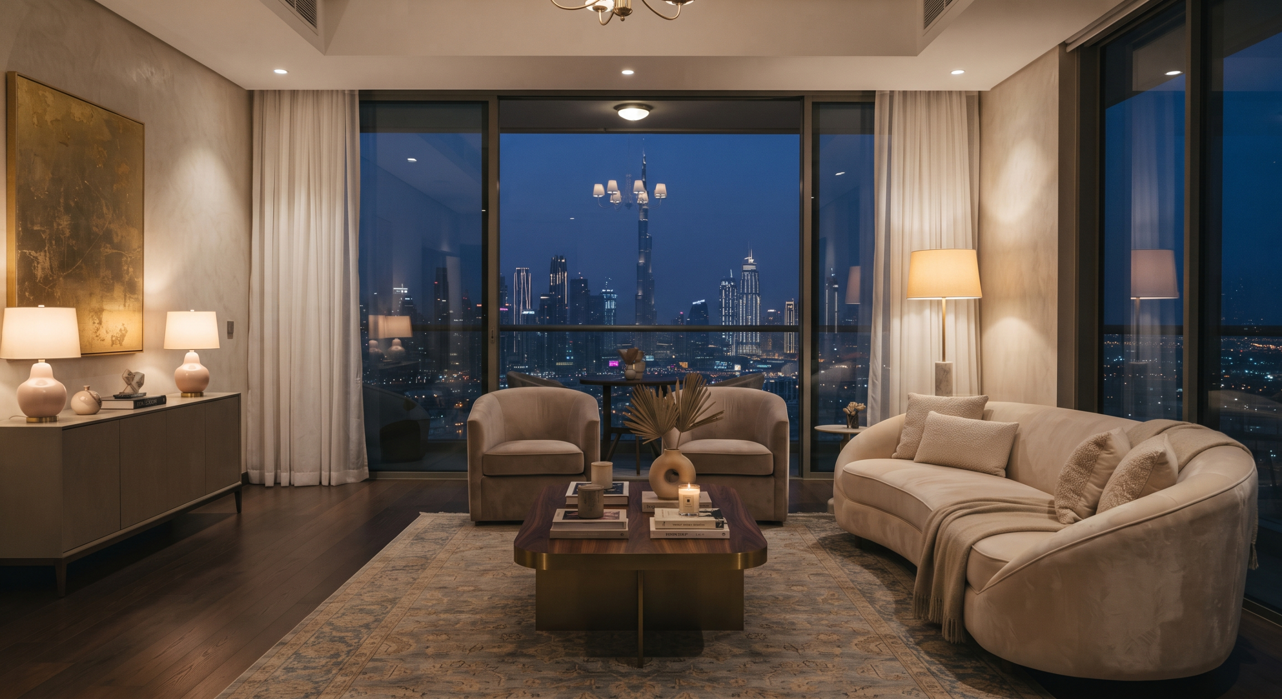Welcoming living room in a Dubai apartment