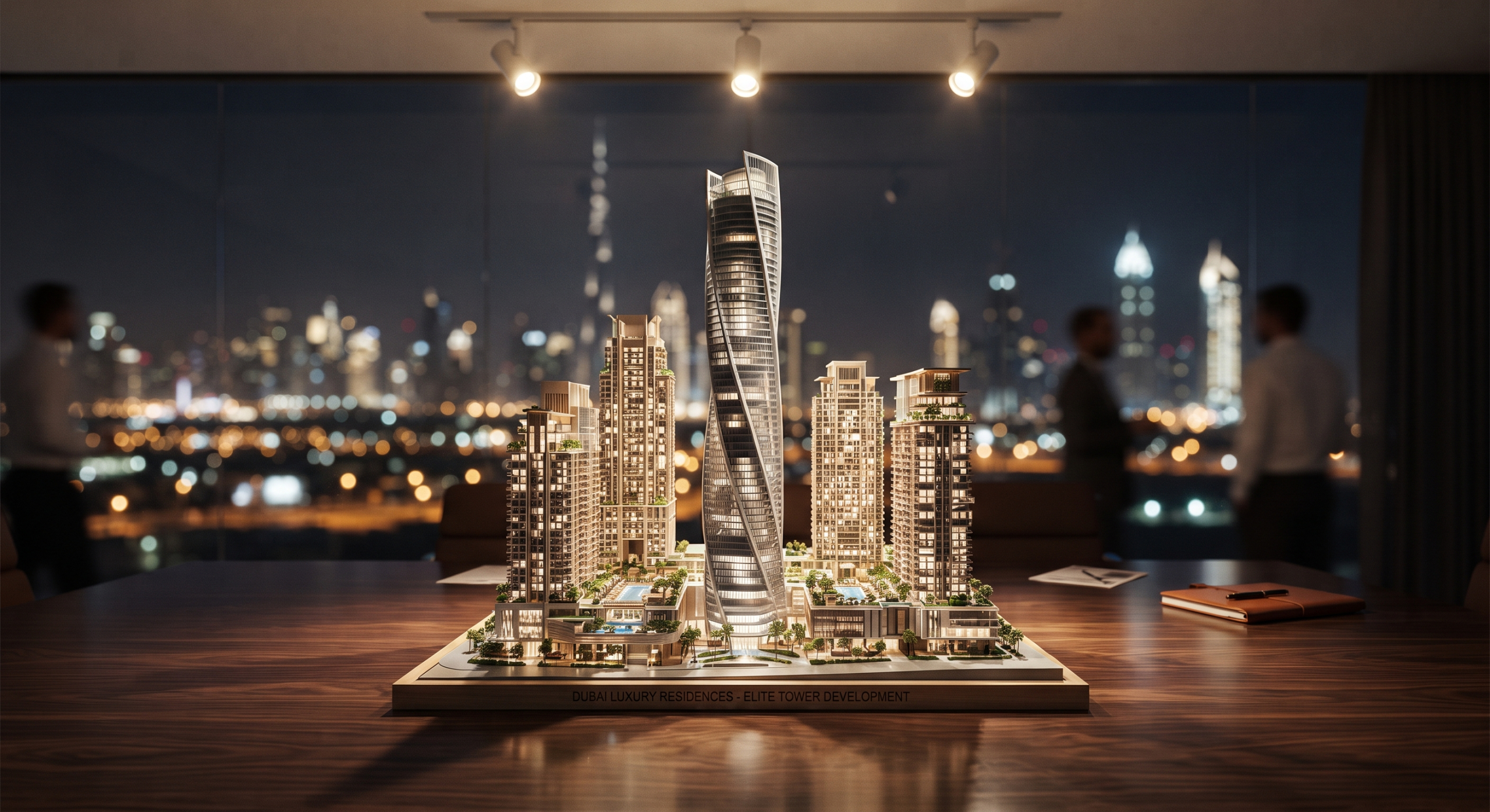 Architectural model of a luxury Dubai tower development