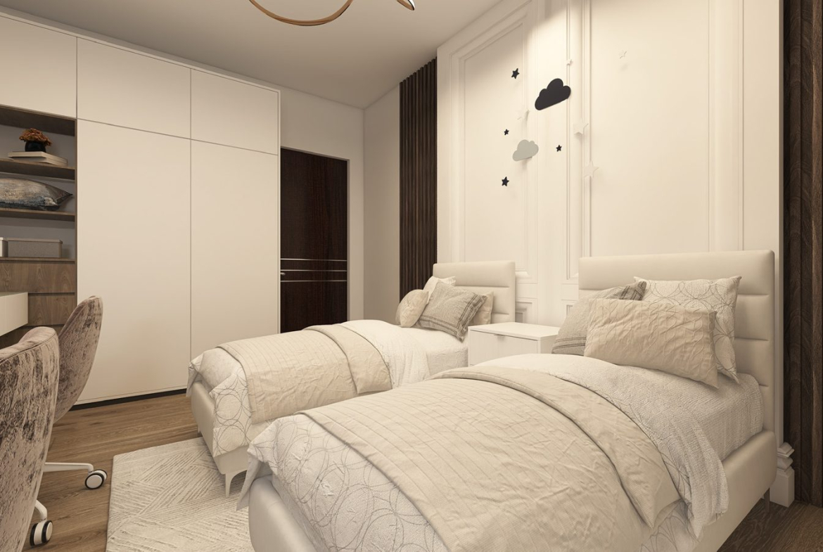 Twin bedroom, Uptown Residence apartment