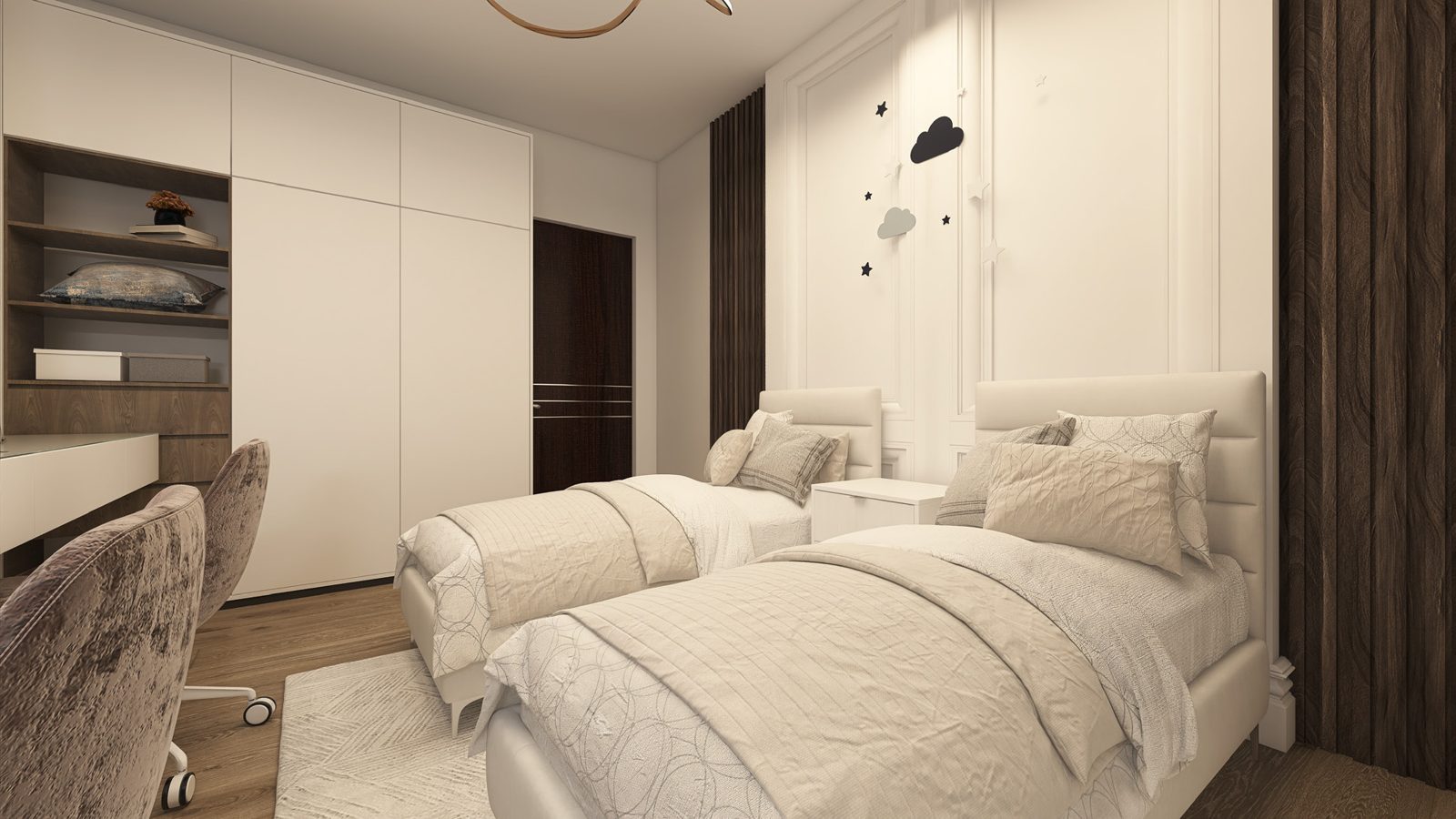 Twin bedroom, Uptown Residence apartment