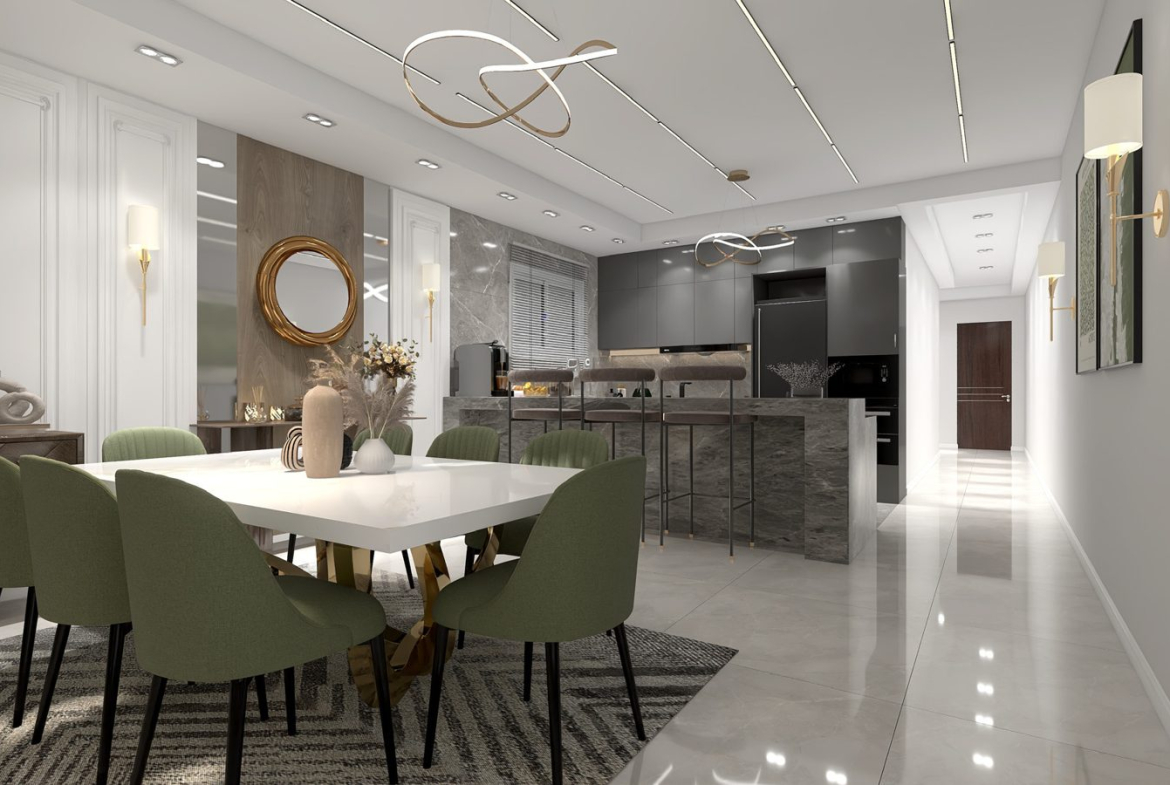 Living and dining area, Uptown Residence apartment