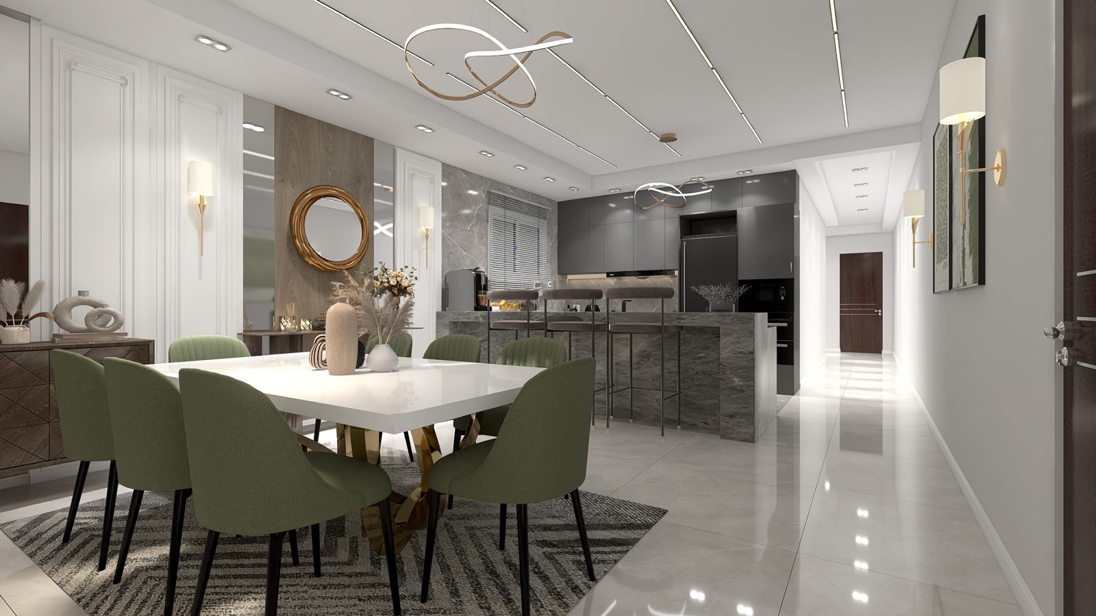 Living and dining area, Uptown Residence apartment